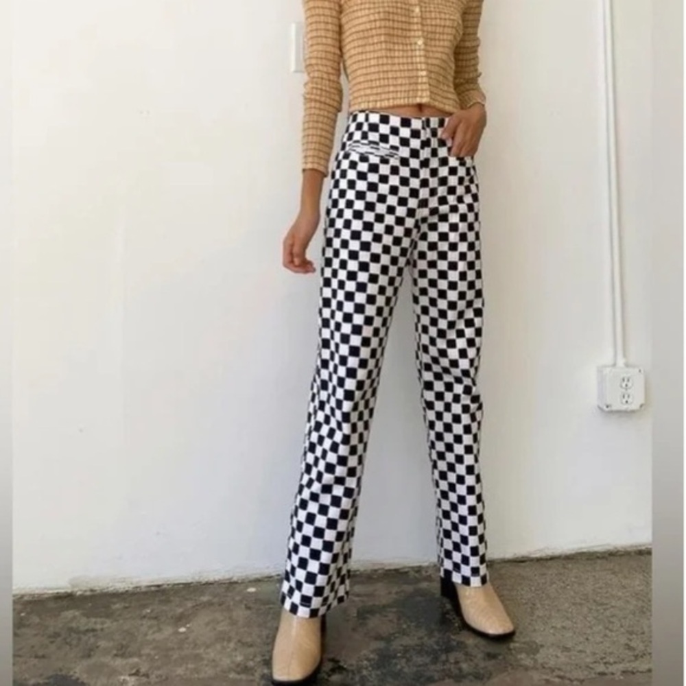 HOLIDAY BY EMMA MULHOLLAND KOK0MO CHECKERED PANTS SIZE XS